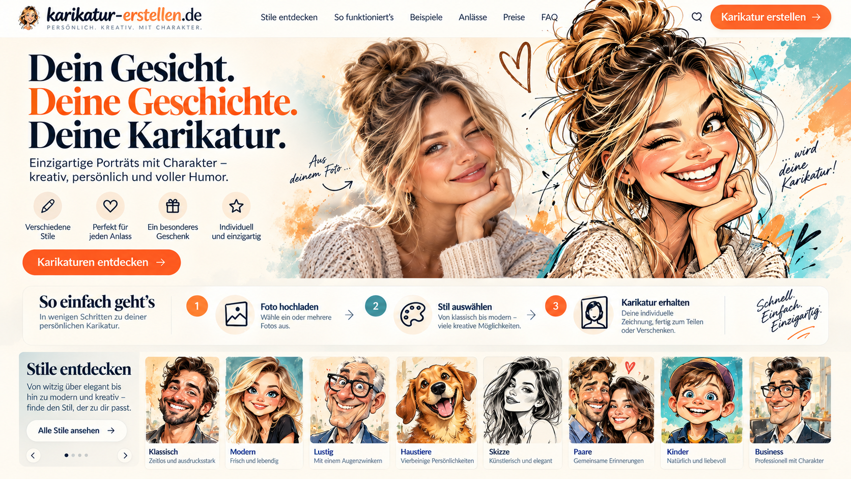Karikatur erstellen – Startseitengrafik